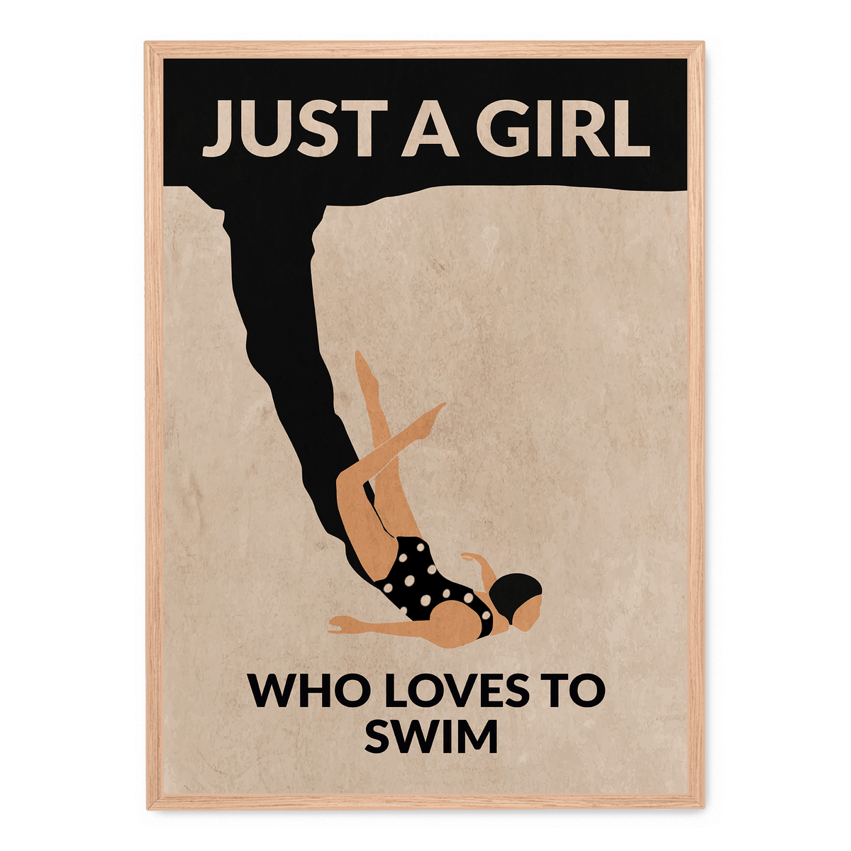 Just A Girl Who Loves To Swim Poster Postera art just-a-girl-who-loves-to-swim-poster-postera-art