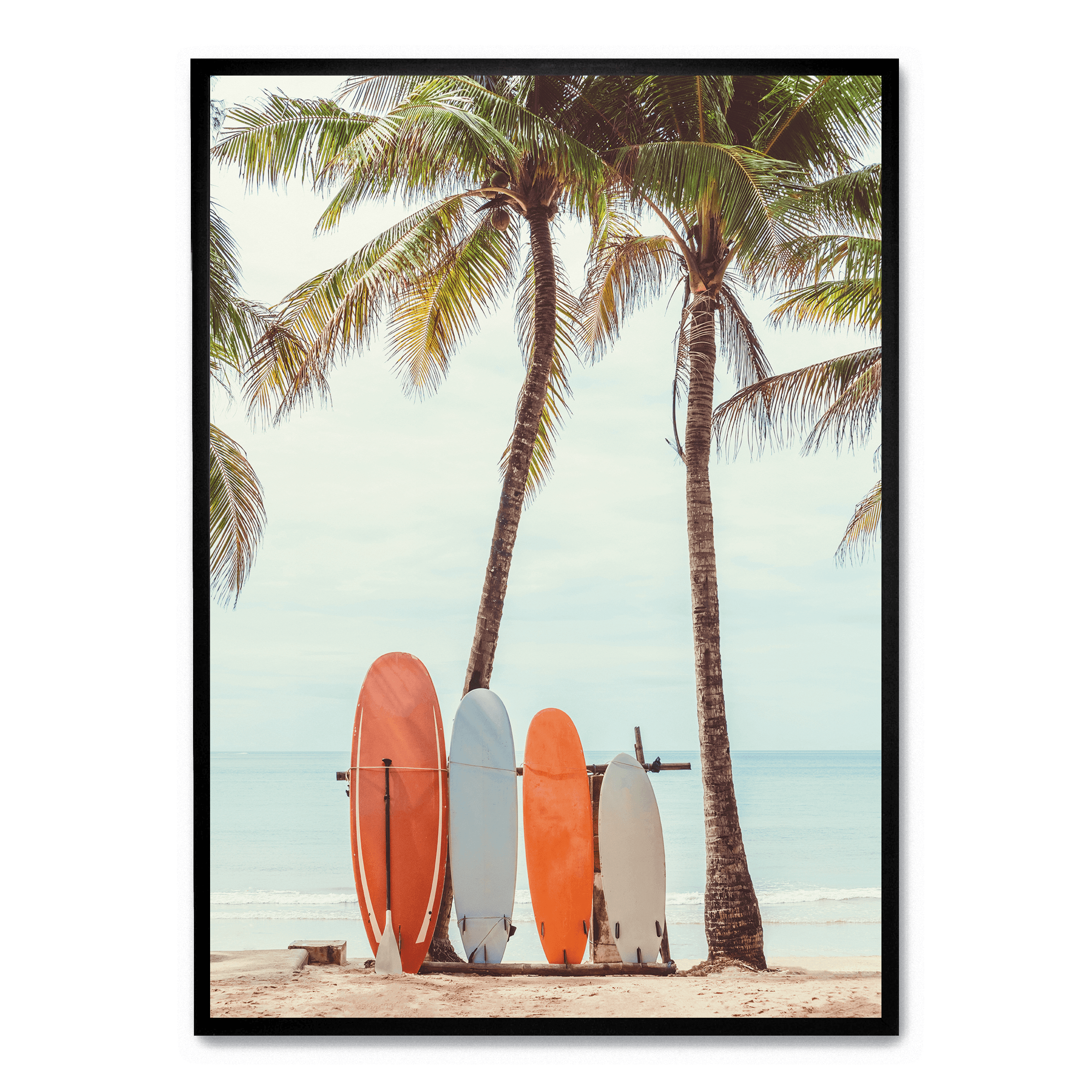 キャンバスアート Surfboard on the beach  (4枚) Surfboards On The Beach – POSTERA