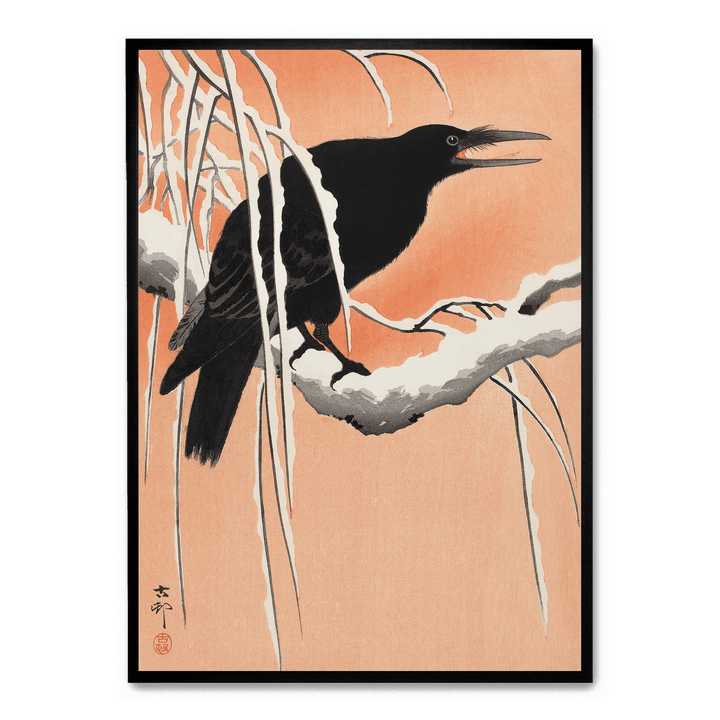 Crow On Snowy Branch