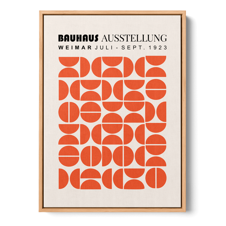 Bauhaus Orange Semicircles Canvas