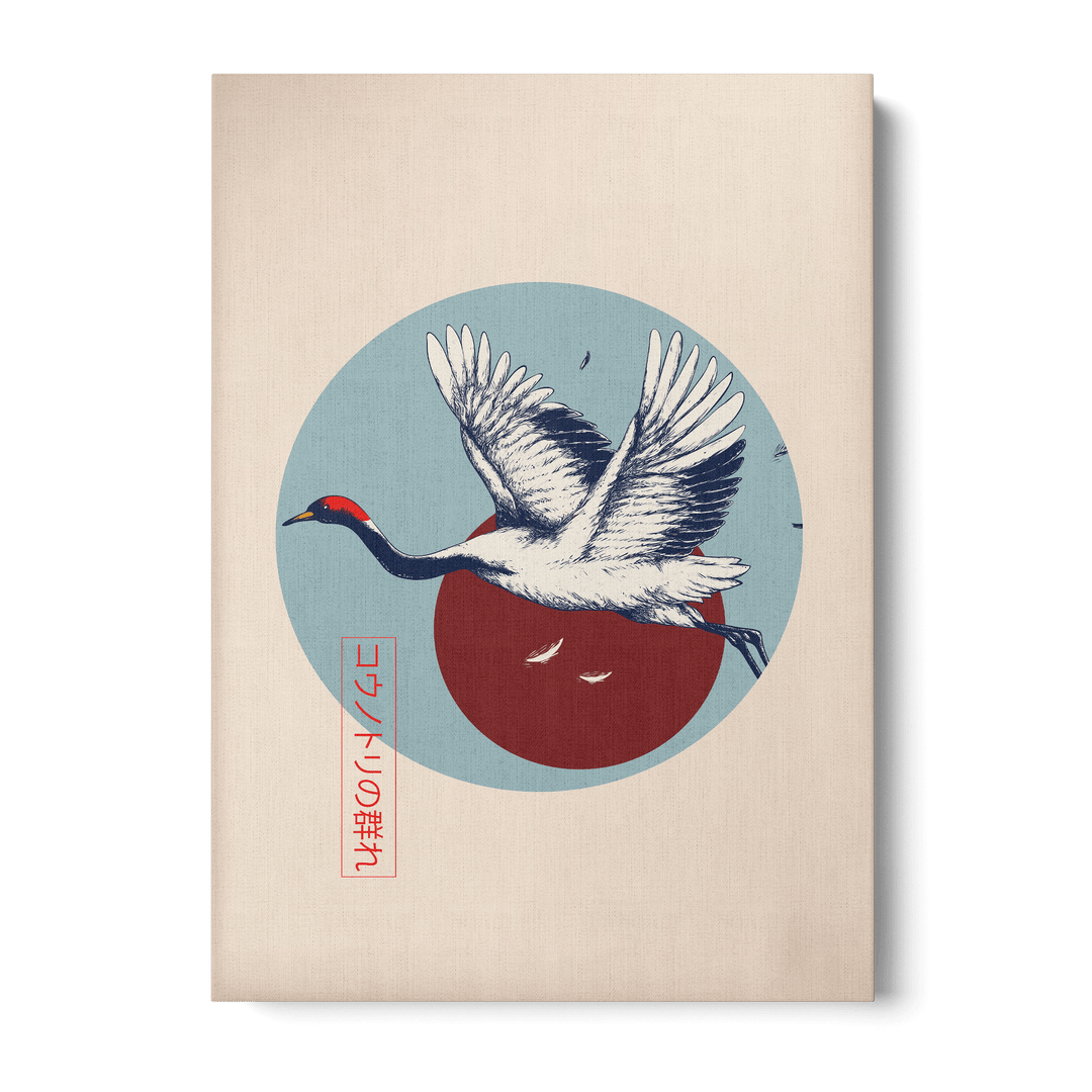 Japanese Crane Flying Canvas