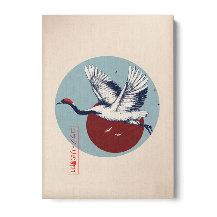 Japanese Crane Flying Canvas