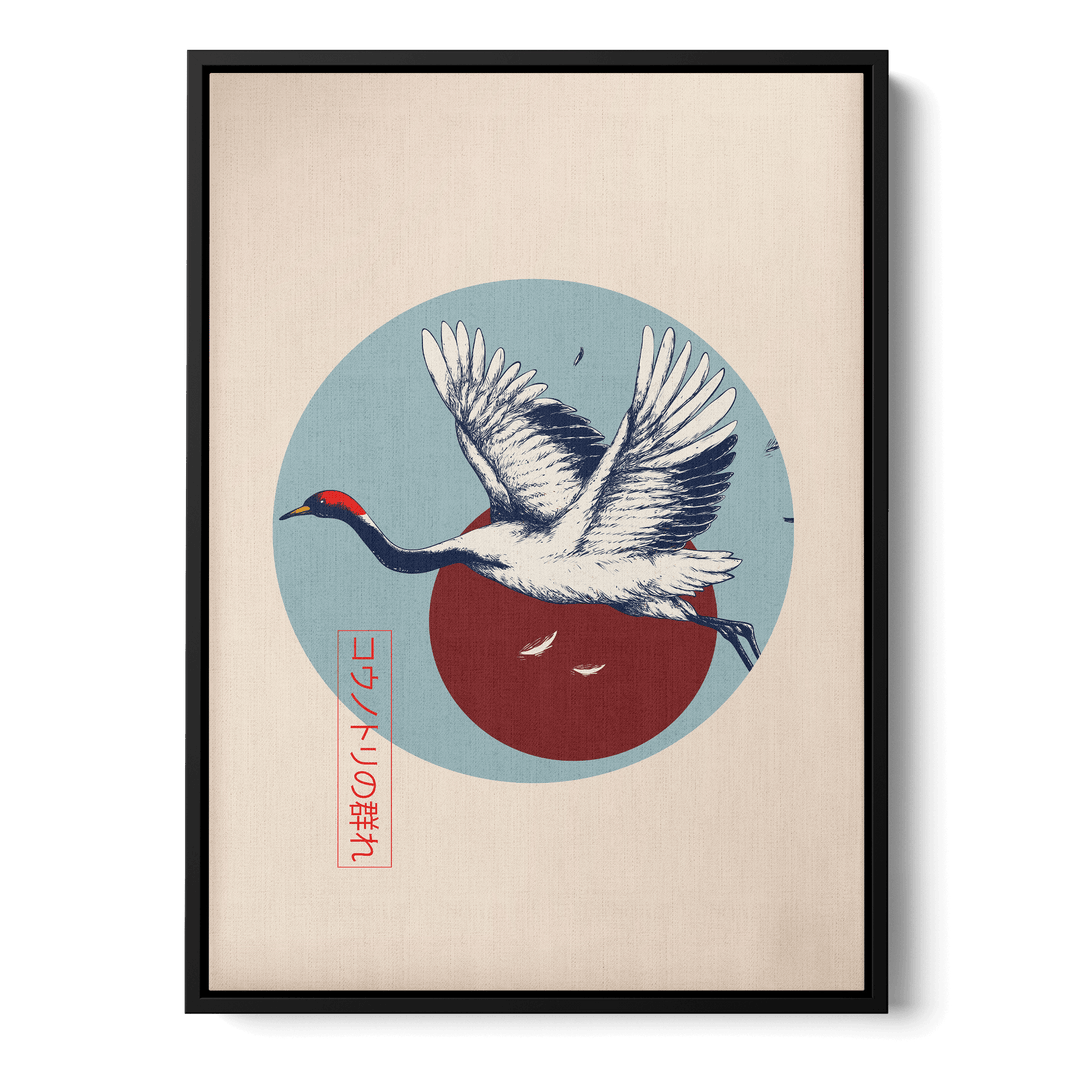 Japanese Crane Flying Canvas