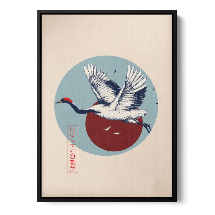Japanese Crane Flying Canvas