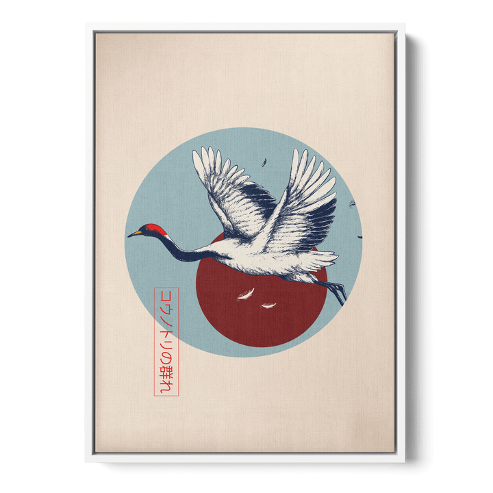 Japanese Crane Flying Canvas