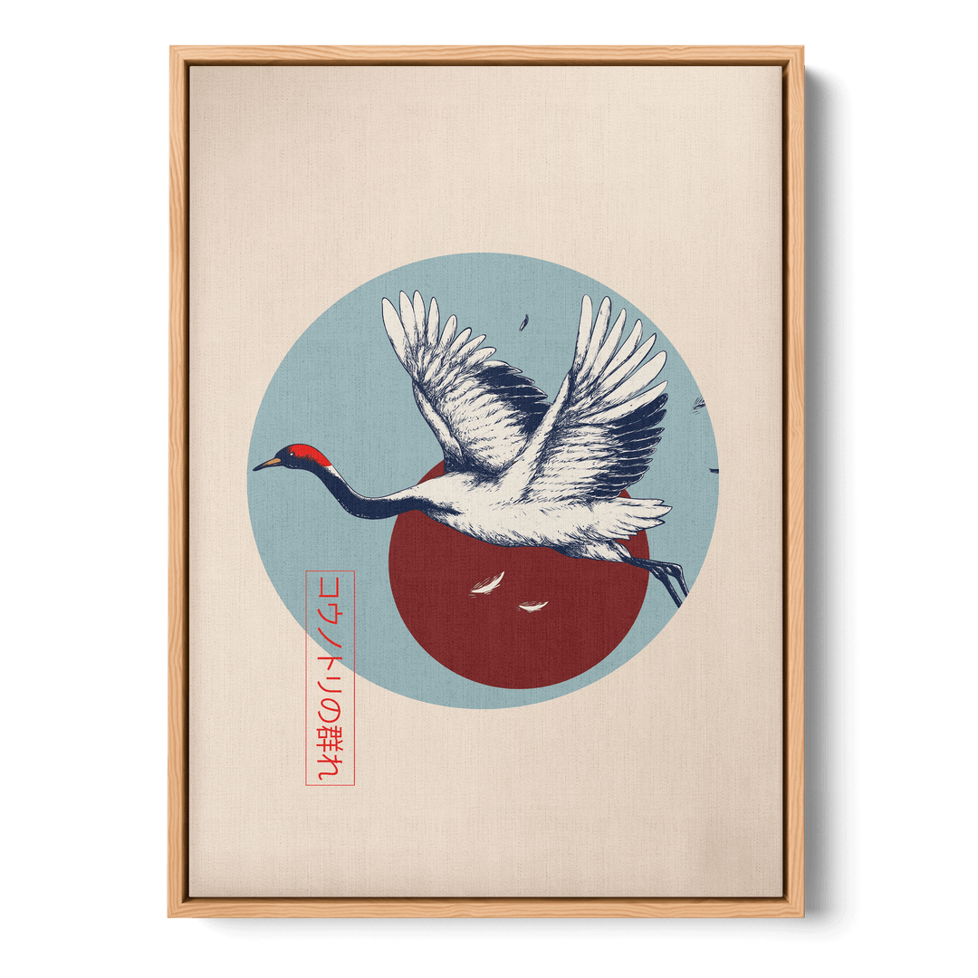 Japanese Crane Flying Canvas