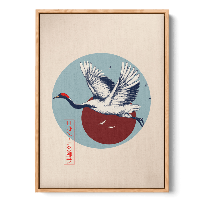 Japanese Crane Flying Canvas