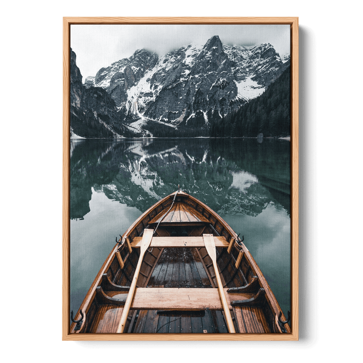 Boat In The Alpes Canvas