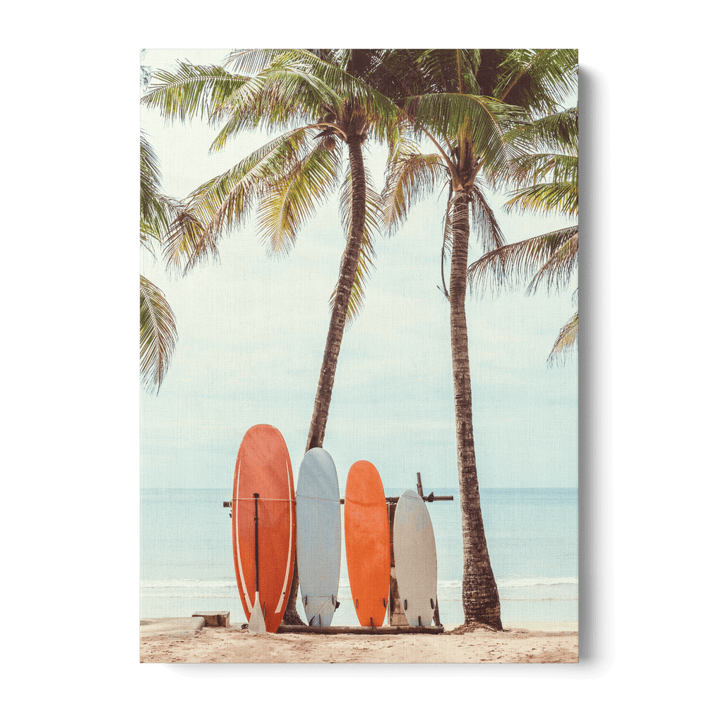 Surfboards On The Beach Canvas poster | Postera.art