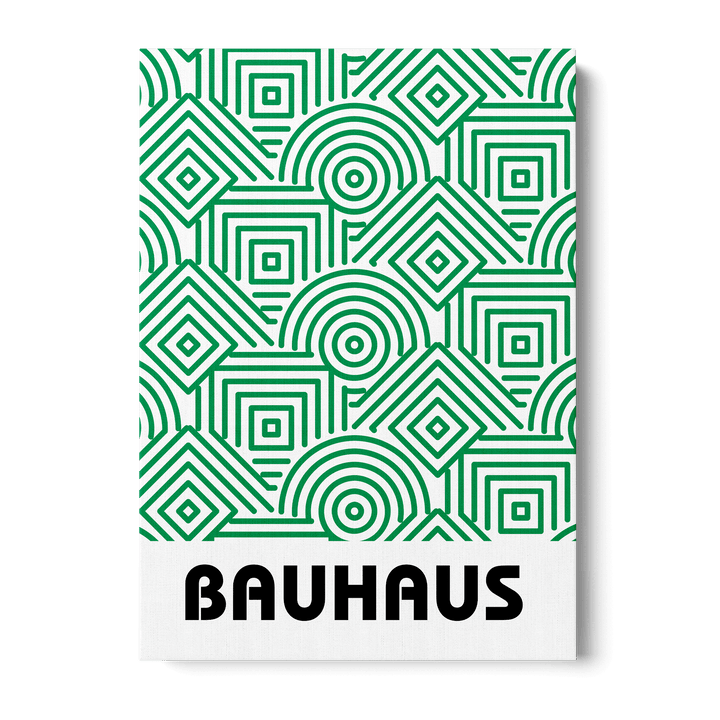 Bauhaus Green Pattern Canvas