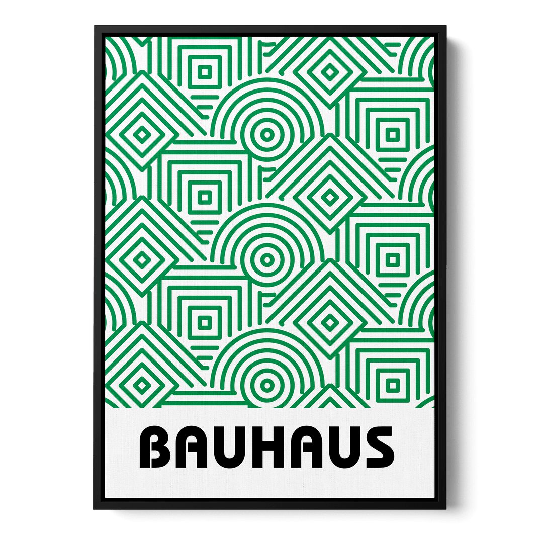 Bauhaus Green Pattern Canvas