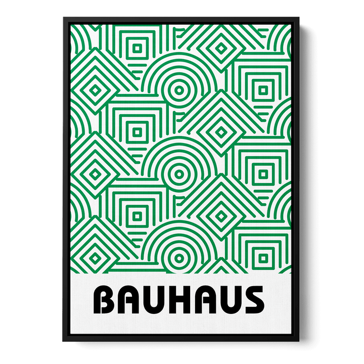 Bauhaus Green Pattern Canvas