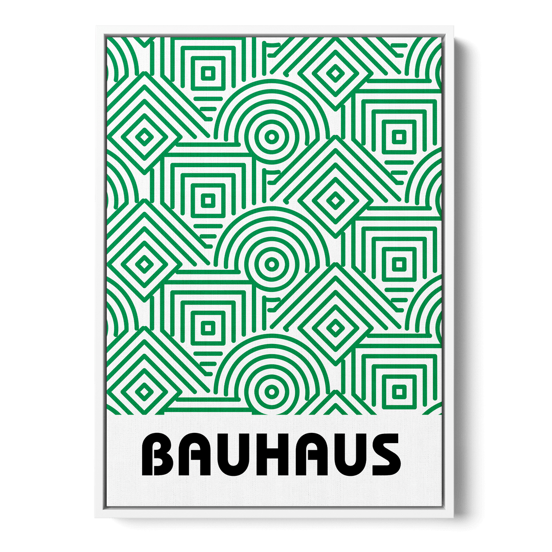 Bauhaus Green Pattern Canvas
