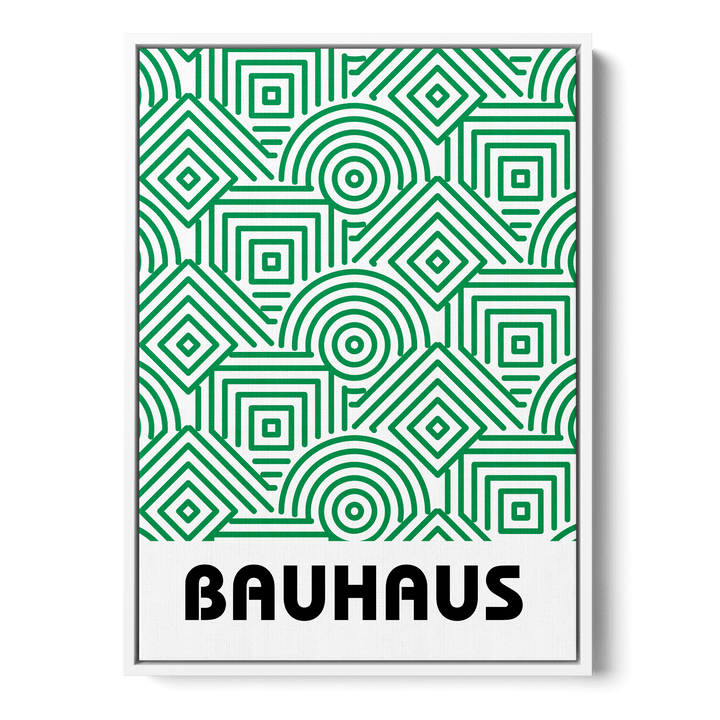 Bauhaus Green Pattern Canvas
