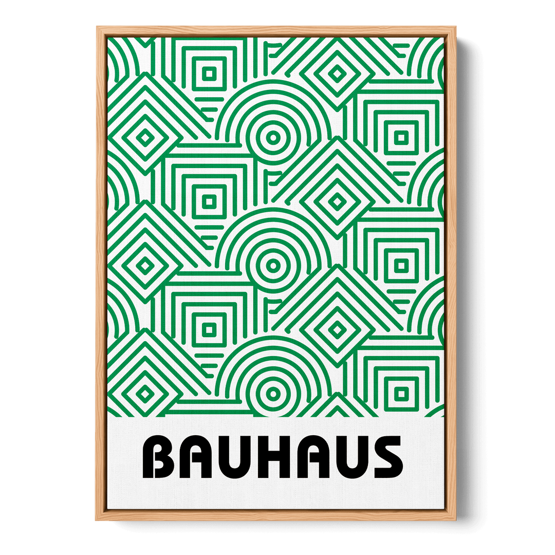 Bauhaus Green Pattern Canvas