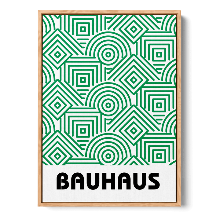 Bauhaus Green Pattern Canvas