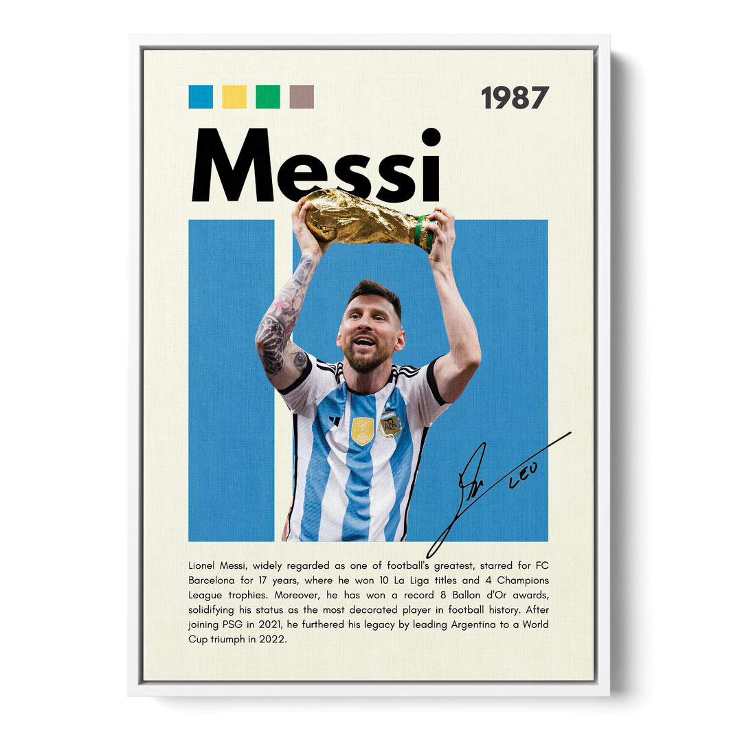 Lionel Messi Football Icons Canvas