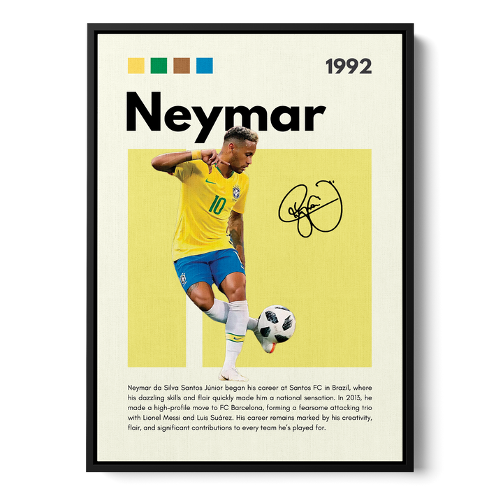 Neymar Jr. Football Icons Canvas