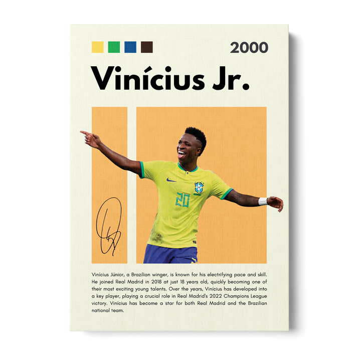 Vinícius Jr. Football Icons Canvas