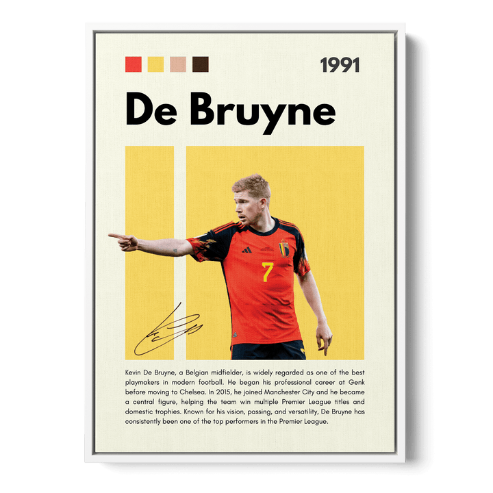 Kevin De Bruyne Football Icons Canvas