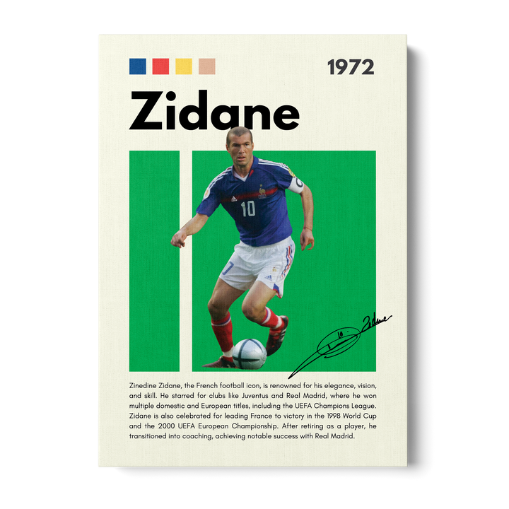 Zinedine Zidane Football Icons Canvas