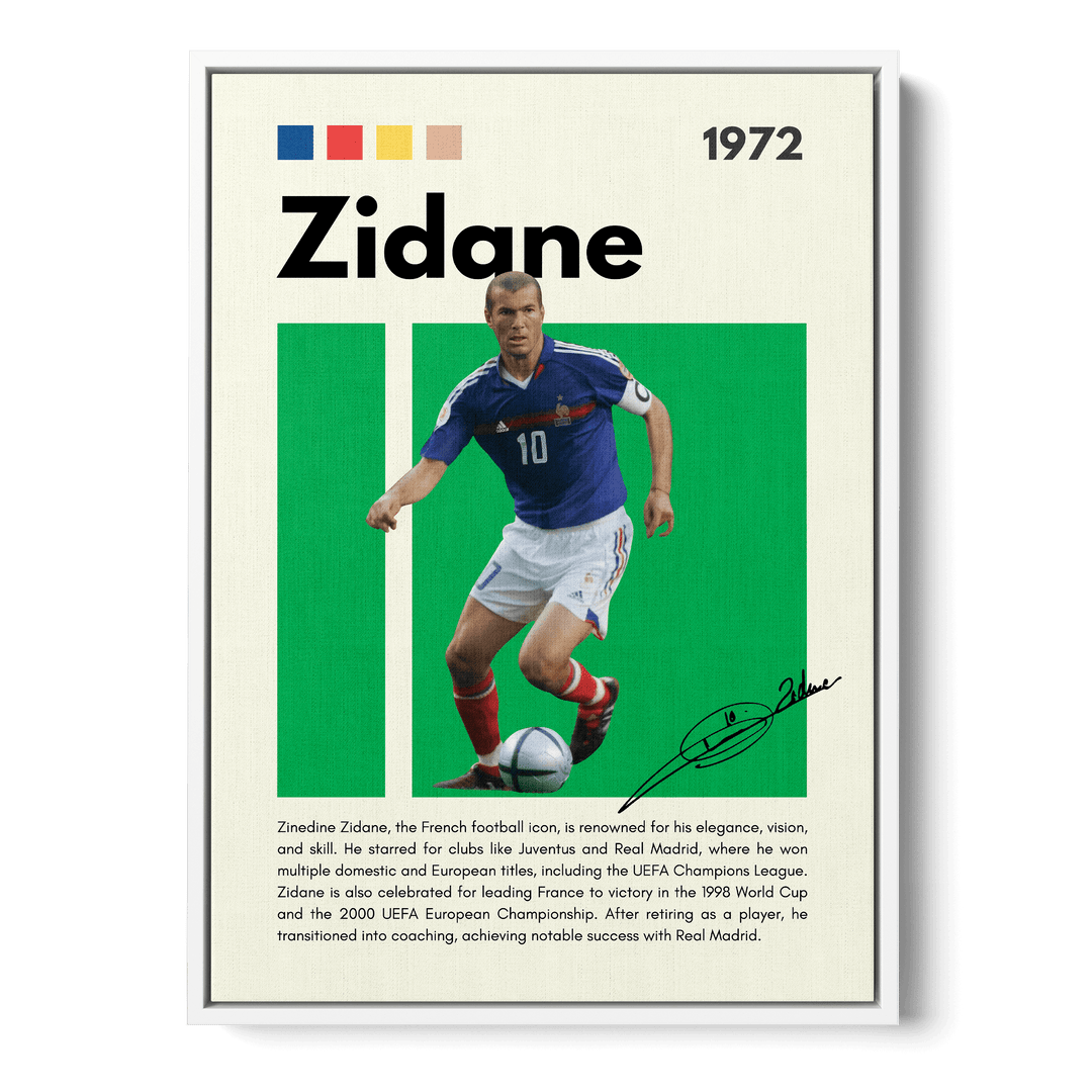 Zinedine Zidane Football Icons Canvas