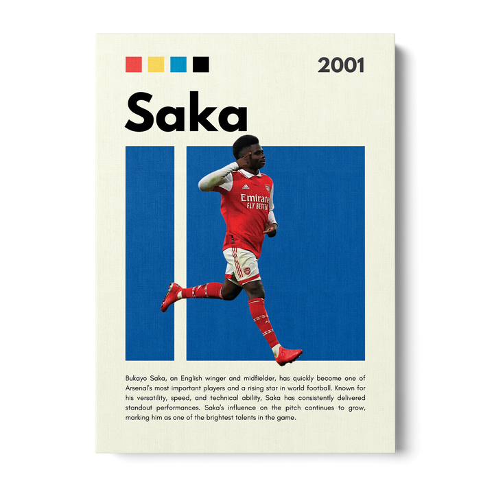 Bukayo Saka Football Icons Canvas