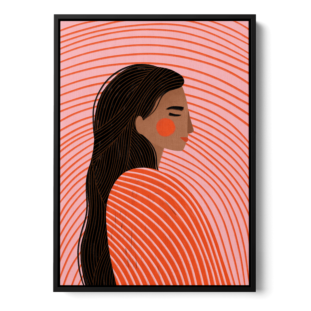Woman With Lines Canvas