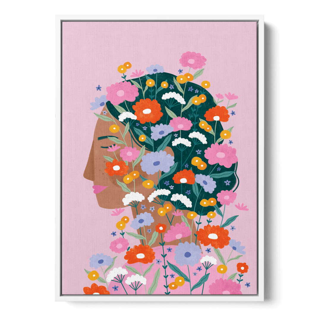 Colourful Flower Lady Canvas