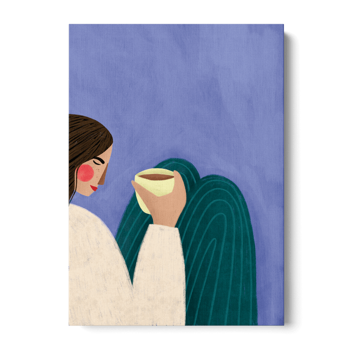 Sipping Coffee Canvas