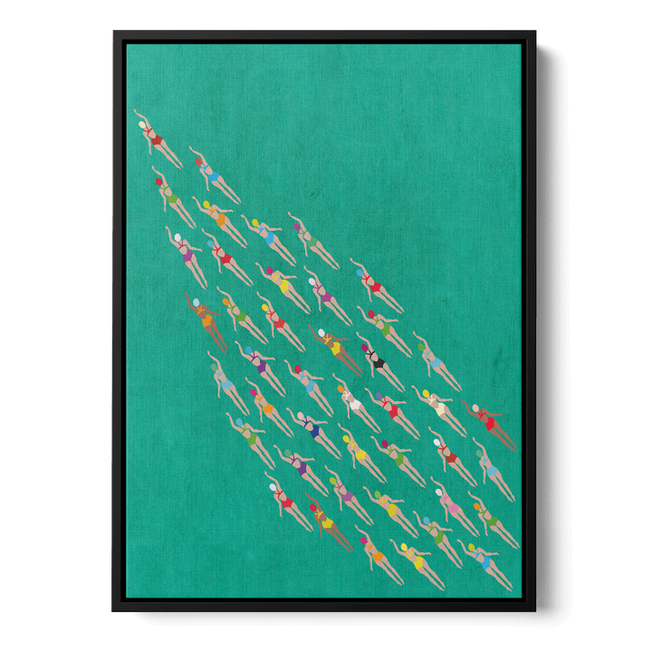 Racing Swimmers Canvas