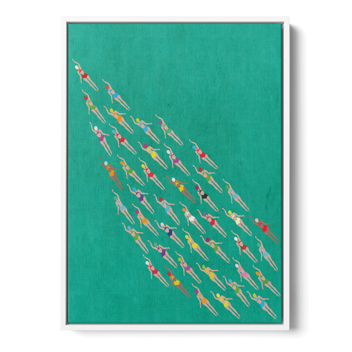 Racing Swimmers Canvas