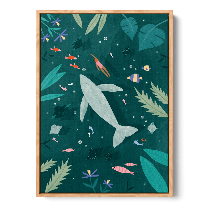 Swimming With A Whale Canvas