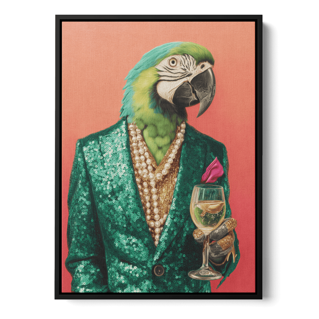 Parrot In Emerald Green Blazer Canvas