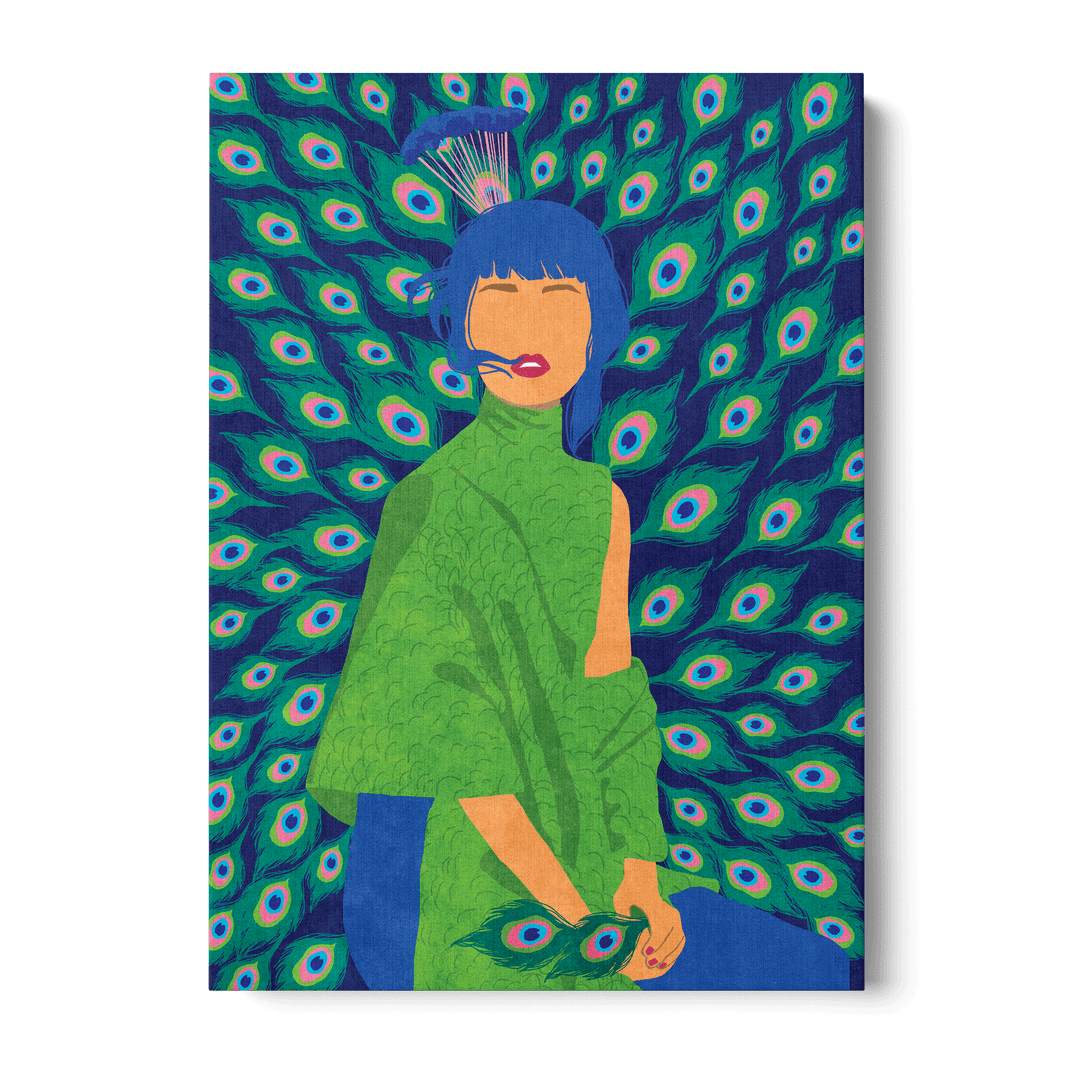 Peacock Woman Canvas
