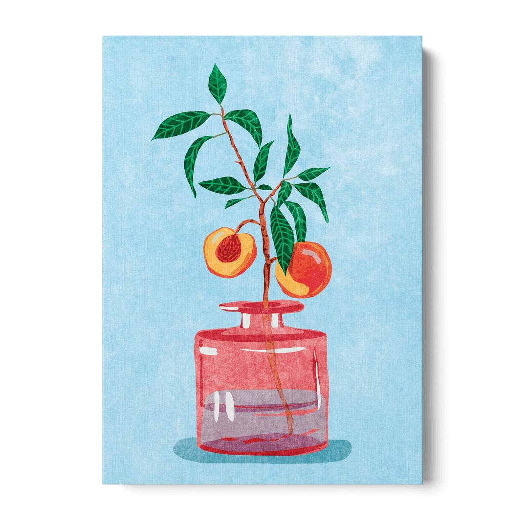 Peach Tree In Vase Canvas