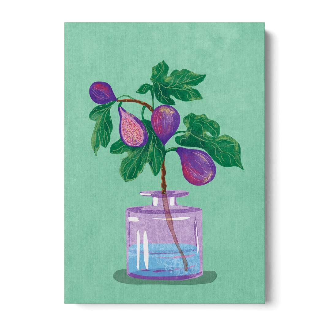 Figs Branch In Vase Canvas