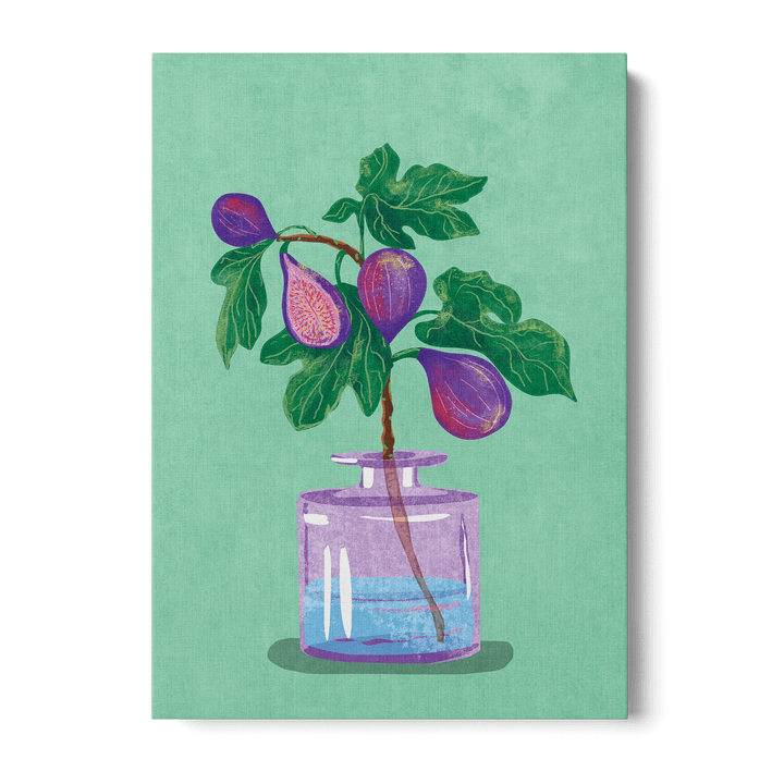 Figs Branch In Vase Canvas