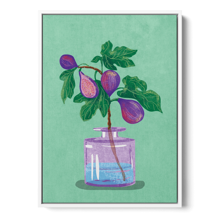 Figs Branch In Vase Canvas