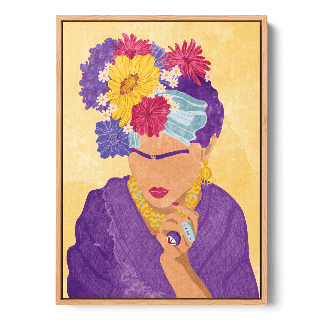 Frida And Flowers Canvas
