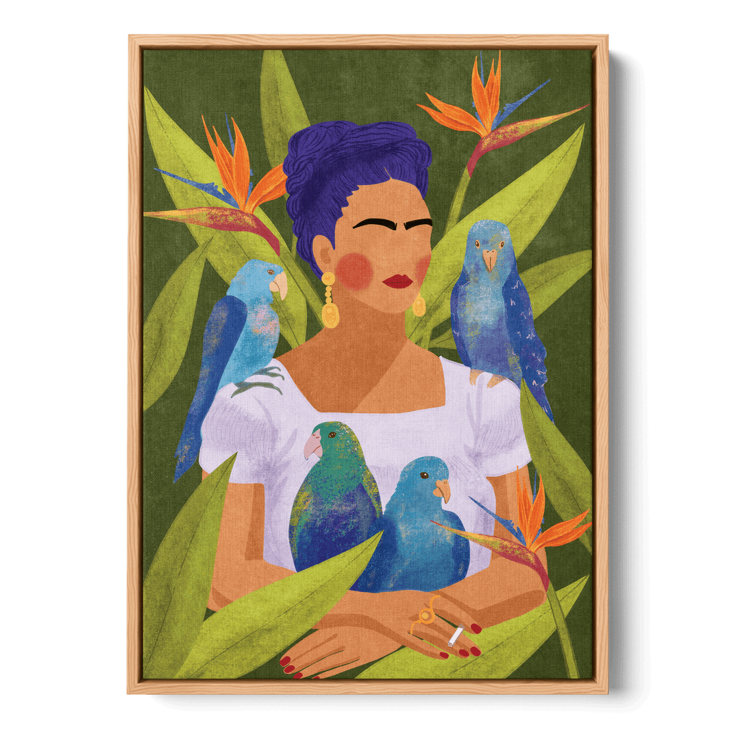 Frida And Birds Canvas