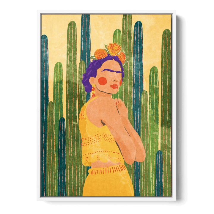 Frida And Cacti Canvas