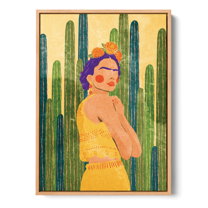 Frida And Cacti Canvas