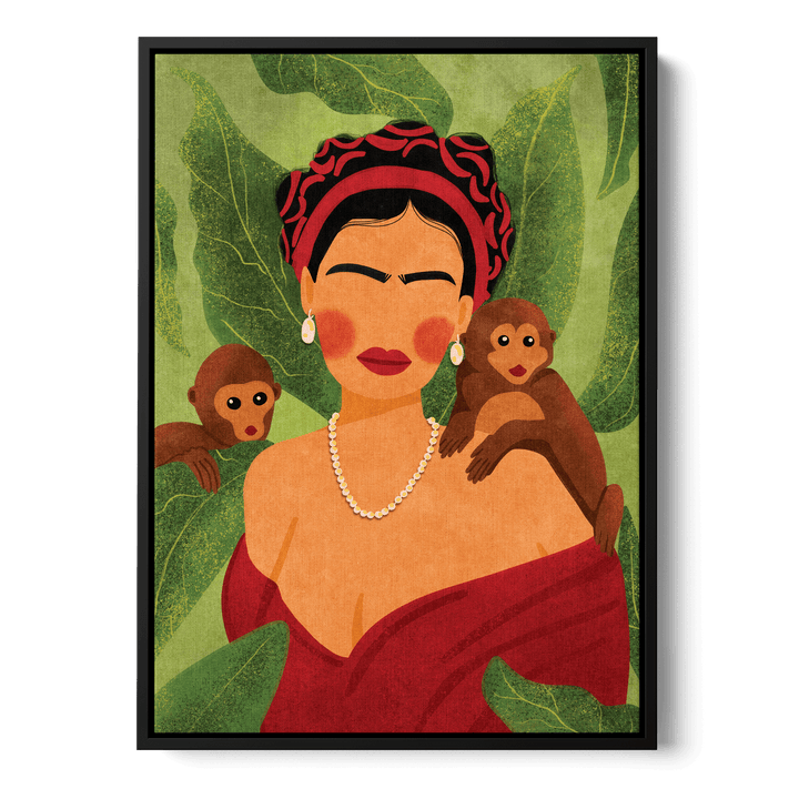Frida And Monkeys Canvas