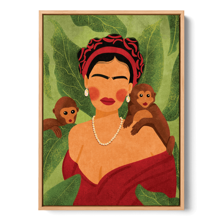 Frida And Monkeys Canvas