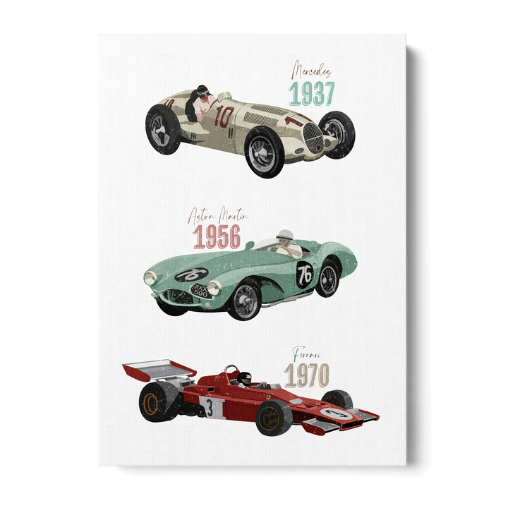 Vintage Racecars Canvas