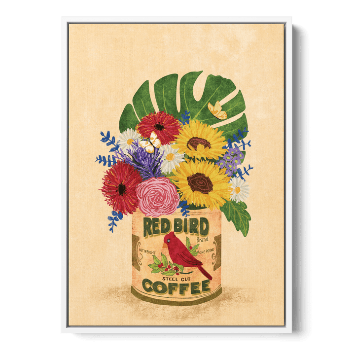 Flowers Vintage Coffee Can Canvas