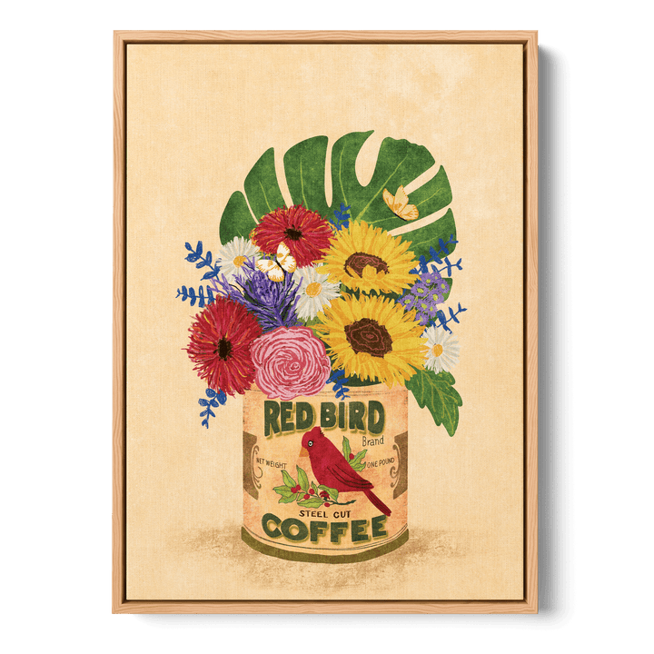 Flowers Vintage Coffee Can Canvas