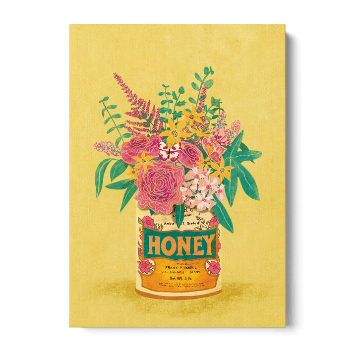 Flowers Vintage Honey Can Canvas