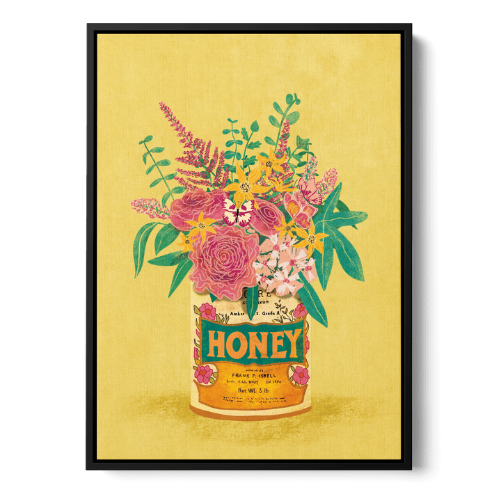 Flowers Vintage Honey Can Canvas